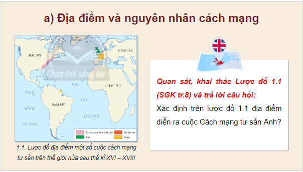 Giáo án điện tử Lịch Sử 8 Chân trời sáng tạo Bài 1: Các cuộc cách mạng tư sản ở châu Âu và Bắc Mỹ | PPT Sử 8