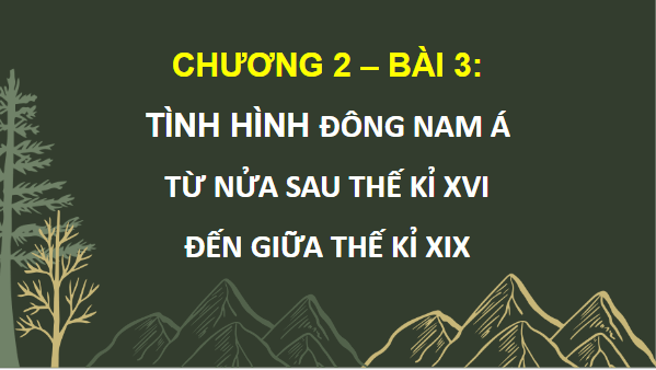 Giáo án điện tử Lịch Sử 8 Chân trời sáng tạo Bài 3: Tình hình Đông Nam Á từ nửa sau thế kỉ XVI đến thế kỉ XIX | PPT Sử 8