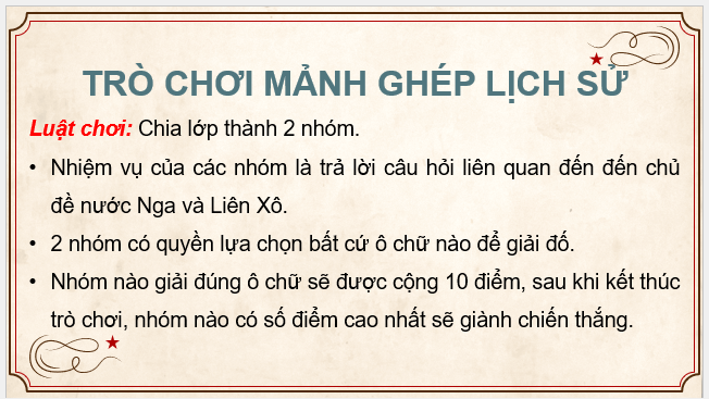 Giáo án điện tử Lịch Sử 9 Cánh diều Bài 1: Nước Nga và Liên Xô từ năm 1918 đến năm 1945 | PPT Lịch Sử 9