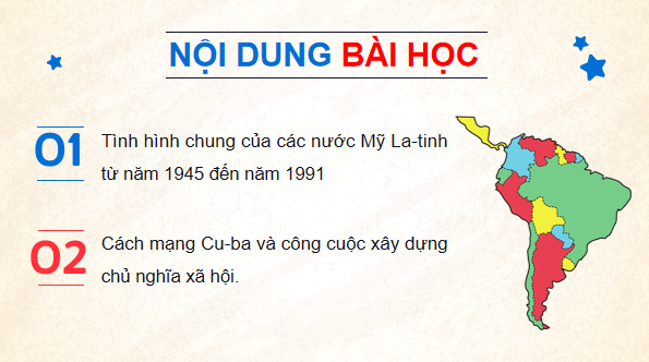 Giáo án điện tử Lịch Sử 9 Chân trời sáng tạo Bài 12: Mỹ La-tinh từ năm 1945 đến năm 1991 | PPT Lịch Sử 9