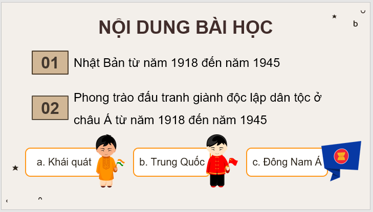 Giáo án điện tử Lịch Sử 9 Kết nối tri thức Bài 3: Châu Á từ năm 1918 đến năm 1945 | PPT Lịch Sử 9