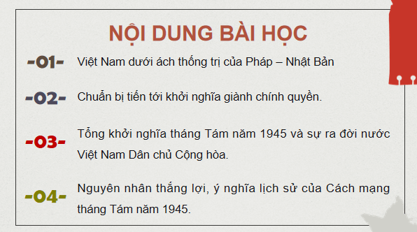 Giáo án điện tử Lịch Sử 9 Chân trời sáng tạo Bài 8: Cách mạng tháng Tám năm 1945 | PPT Lịch Sử 9