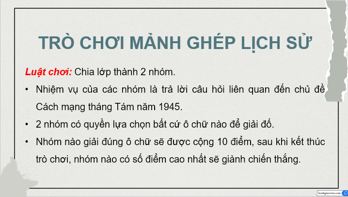 Giáo án điện tử Lịch Sử 9 Kết nối tri thức Bài 8: Cách mạng tháng Tám năm 1945 | PPT Lịch Sử 9