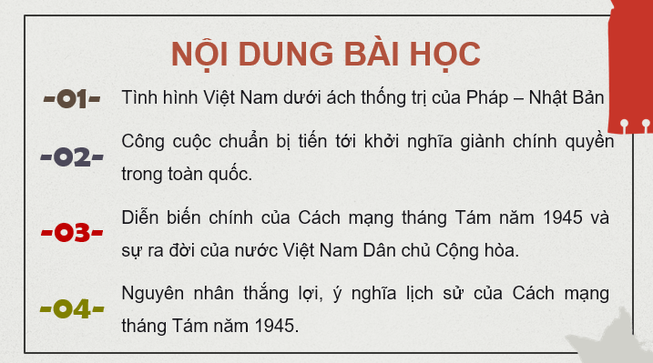 Giáo án điện tử Lịch Sử 9 Kết nối tri thức Bài 8: Cách mạng tháng Tám năm 1945 | PPT Lịch Sử 9