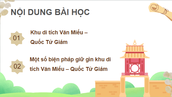 Giáo án điện tử Lịch Sử và Địa Lí lớp 4 Cánh diều Bài 10: Văn Miếu - Quốc Tử Giám | PPT Lịch Sử và Địa Lí 4