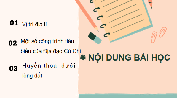 Giáo án điện tử Lịch Sử và Địa Lí lớp 4 Cánh diều Bài 21: Địa đạo Củ Chi | PPT Lịch Sử và Địa Lí 4