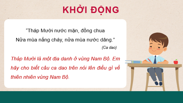 Giáo án điện tử Lịch Sử và Địa Lí lớp 4 Kết nối tri thức Bài 24: Thiên nhiên vùng Nam Bộ | PPT Lịch Sử và Địa Lí 4