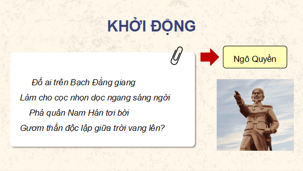 Giáo án điện tử Lịch Sử và Địa Lí lớp 5 Chân trời sáng tạo Bài 8: Đấu tranh giành độc lập thời kì Bắc thuộc | PPT Lịch Sử và Địa Lí 5