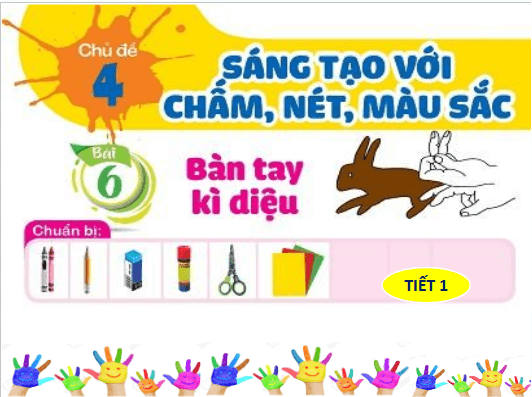 Giáo án điện tử Mĩ thuật lớp 1 Cánh diều Bài 6: Bàn tay kì diệu | PPT Mĩ thuật 1