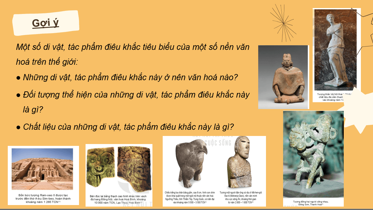 Giáo án điện tử Mĩ thuật 10 Kết nối tri thức Bài 1: Khái quát về nghệ thuật điêu khắc | PPT Mĩ thuật 10