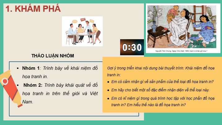 Giáo án điện tử Mĩ thuật 10 Kết nối tri thức Bài 1: Nghệ thuật đồ họa tranh in | PPT Mĩ thuật 10