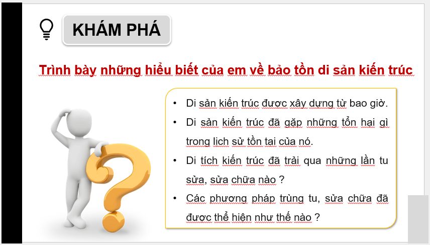 Giáo án điện tử Mĩ thuật 12 Kết nối tri thức Bài 2: Thiết kế bảo tồn di sản kiến trúc | PPT Mĩ thuật 12