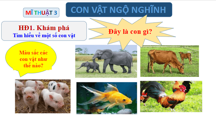 Giáo án điện tử Mĩ thuật lớp 3 Chân trời sáng tạo Bài 2: Con vật ngộ nghĩnh | PPT Mĩ thuật 3