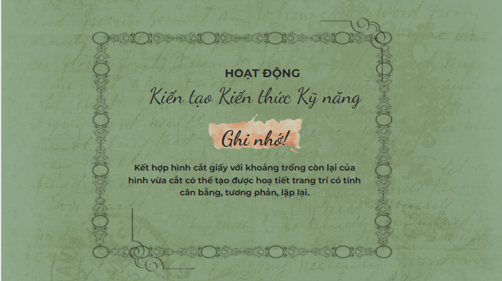 Giáo án điện tử Mĩ thuật lớp 5 Chân trời sáng tạo Bài 2: Hoạ tiết trang trí từ hình cắt giấy | PPT Mĩ thuật 5