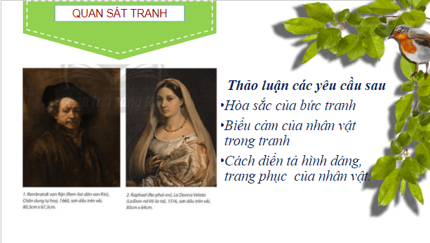 Giáo án điện tử Mĩ thuật 7 Chân trời sáng tạo Bài 11: Vẻ đẹp nhân vật trong tranh thời Phục hưng | PPT Mĩ thuật 7