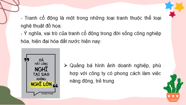 Giáo án điện tử Mĩ thuật 7 Kết nối tri thức Bài 12: Tranh cổ động | PPT Mĩ thuật 7