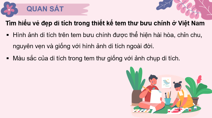 Giáo án điện tử Mĩ thuật 7 Kết nối tri thức Bài 4: Hình ảnh di tích trong thiết kế tem bưu chính | PPT Mĩ thuật 7