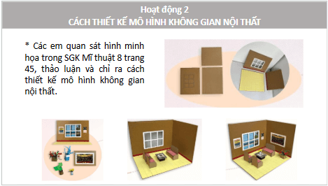 Giáo án điện tử Mĩ thuật 8 Chân trời sáng tạo Bài 10: Thiết kế mô hình căn phòng | PPT Mĩ thuật 8