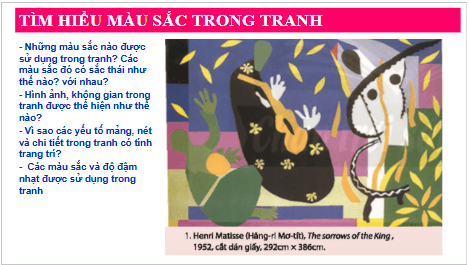 Giáo án điện tử Mĩ thuật 8 Chân trời sáng tạo Bài 13: Tranh trang trí với màu tương phản | PPT Mĩ thuật 8
