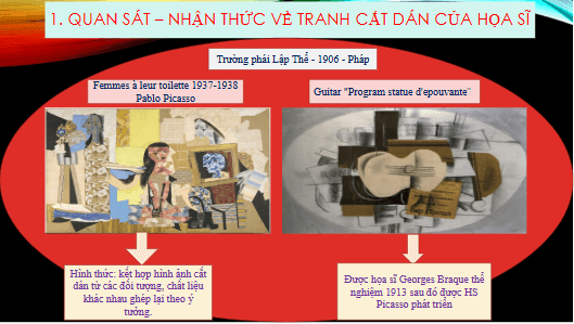 Giáo án điện tử Mĩ thuật 8 Chân trời sáng tạo Bài 2: Nghệ thuật tranh cắt dán (Collage art) | PPT Mĩ thuật 8