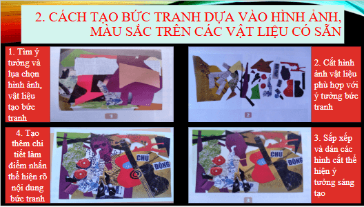 Giáo án điện tử Mĩ thuật 8 Chân trời sáng tạo Bài 2: Nghệ thuật tranh cắt dán (Collage art) | PPT Mĩ thuật 8