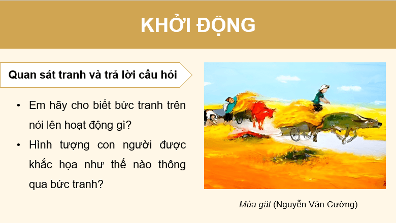Giáo án điện tử Mĩ thuật 8 Kết nối tri thức Bài 9: Vẻ đẹp của người lao động trong sáng tạo mĩ thuật | PPT Mĩ thuật 8