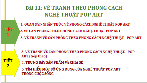 Giáo án điện tử Mĩ thuật 9 Chân trời sáng tạo Bài 11: Vẽ tranh theo phong cách nghệ thuật Pop art | PPT Mĩ thuật 9
