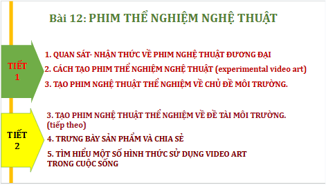 Giáo án điện tử Mĩ thuật 9 Chân trời sáng tạo Bài 12: Phim thể nghiệm nghệ thuật (video art) | PPT Mĩ thuật 9