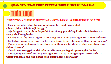 Giáo án điện tử Mĩ thuật 9 Chân trời sáng tạo Bài 12: Phim thể nghiệm nghệ thuật (video art) | PPT Mĩ thuật 9