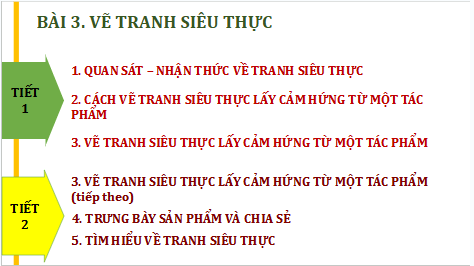 Giáo án điện tử Mĩ thuật 9 Chân trời sáng tạo Bài 3: Vẽ tranh siêu thực | PPT Mĩ thuật 9
