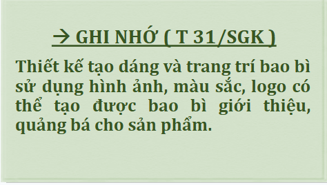 Giáo án điện tử Mĩ thuật 9 Chân trời sáng tạo Bài 7: Thiết kế và trang trí bao bì | PPT Mĩ thuật 9