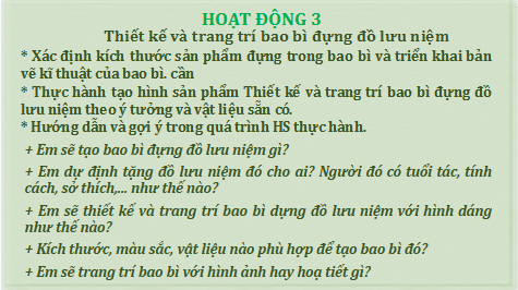 Giáo án điện tử Mĩ thuật 9 Chân trời sáng tạo Bài 7: Thiết kế và trang trí bao bì | PPT Mĩ thuật 9