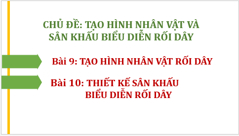Giáo án điện tử Mĩ thuật 9 Chân trời sáng tạo Bài 9: Tạo hình nhân vật rối dây | PPT Mĩ thuật 9