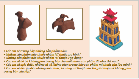 Giáo án điện tử Mĩ thuật 9 Chân trời sáng tạo Tổng kết học kì 1: Trưng bày sản phẩm mĩ thuật | PPT Mĩ thuật 9