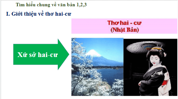 Giáo án điện tử bài Chùm thơ hai-cư Nhật Bản | PPT Văn 10 Kết nối tri thức