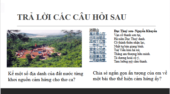 Giáo án điện tử bài Dục Thúy Sơn | PPT Văn 10 Kết nối tri thức