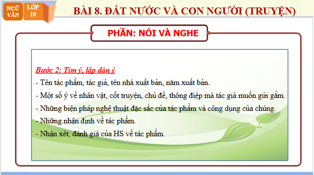 Giáo án điện tử bài Giới thiệu, đánh giá nội dung, nghệ thuật của một tác phẩm tự sự hoặc tác phẩm kịch | PPT Văn 10 Chân trời sáng tạo