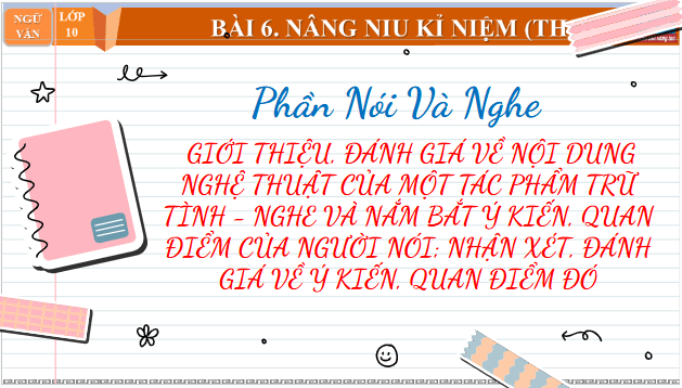 Giáo án điện tử bài Giới thiệu, đánh giá về nội dung và nghệ thuật của một tác phẩm văn học | PPT Văn 10 Chân trời sáng tạo