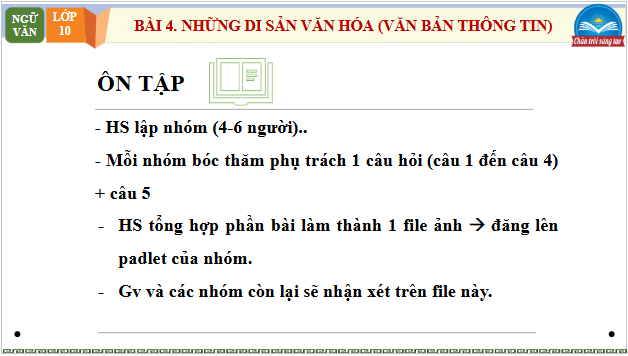 Giáo án điện tử bài Nghe và nắm bắt nội dung trình bày báo cáo kết quả nghiên cứu | PPT Văn 10 Chân trời sáng tạo