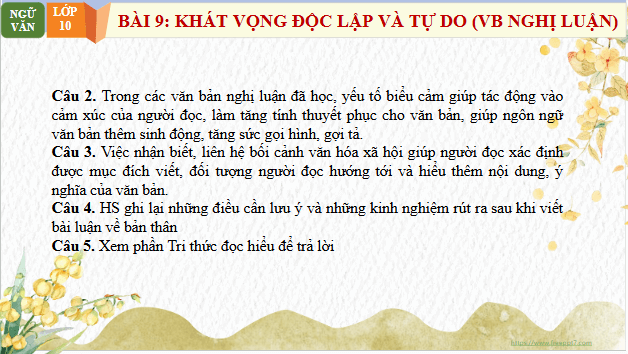 Giáo án điện tử bài Ôn tập trang 113 Tập 2 | PPT Văn 10 Chân trời sáng tạo