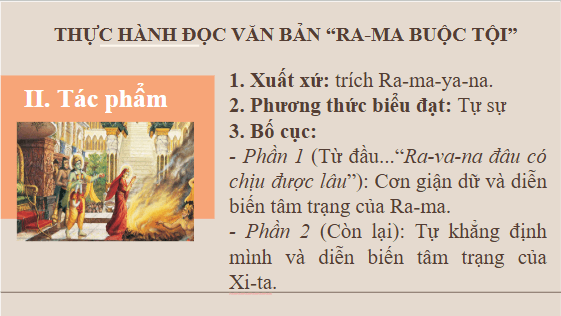 Giáo án điện tử bài Ra-ma buộc tội | PPT Văn 10 Kết nối tri thức