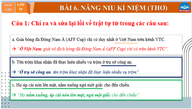 Giáo án điện tử bài Thực hành tiếng Việt trang 15 Tập 2 | PPT Văn 10 Chân trời sáng tạo