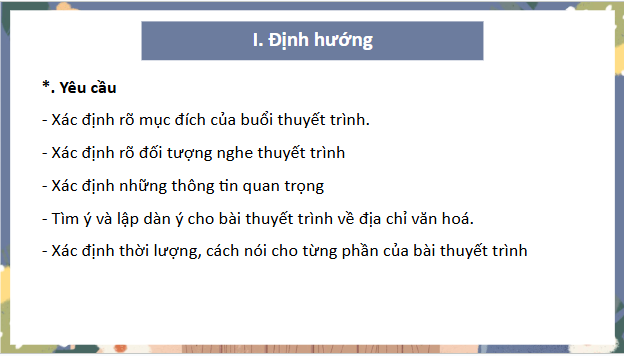 Giáo án điện tử bài Thuyết trình và thảo luận về một địa chỉ văn hóa | PPT Văn 10 Cánh diều