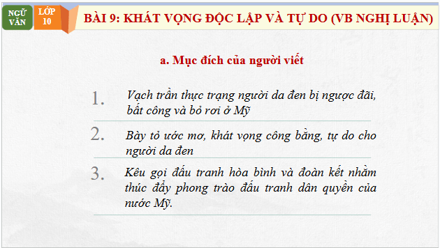 Giáo án điện tử bài Tôi có một giấc mơ | PPT Văn 10 Chân trời sáng tạo