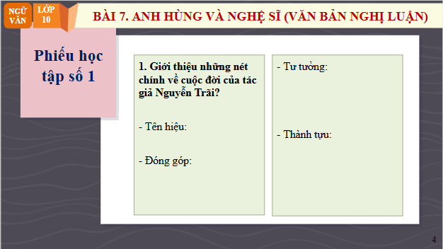 Giáo án điện tử bài Tri thức ngữ văn trang 29 Tập 2 | PPT Văn 10 Chân trời sáng tạo