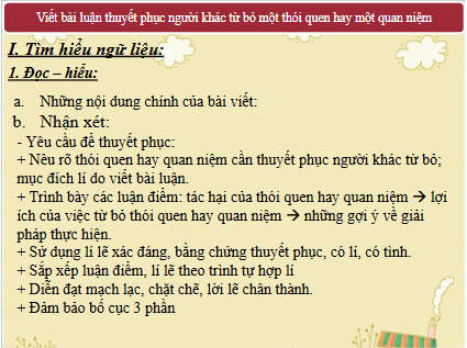 Giáo án điện tử bài Viết bài luận thuyết phục người khác từ bỏ một thói quen hay một quan niệm | PPT Văn 10 Kết nối tri thức