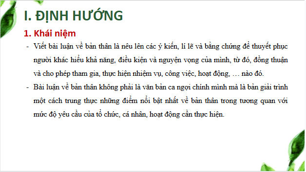 Giáo án điện tử bài Viết bài luận về bản thân | PPT Văn 10 Cánh diều