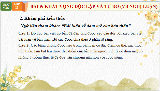 Giáo án điện tử bài Viết bài luận về bản thân | PPT Văn 10 Chân trời sáng tạo