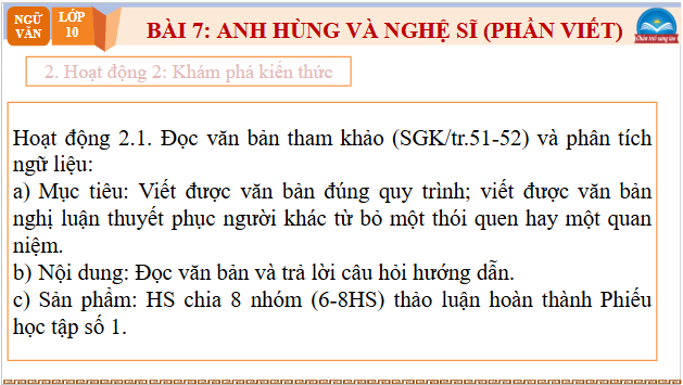 Giáo án điện tử bài Viết bài luận thuyết phục người khác từ bỏ một thói quen hay một quan niệm | PPT Văn 10 Chân trời sáng tạo