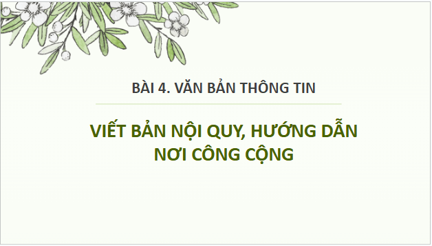 Giáo án điện tử bài Viết bản nội quy, hướng dẫn nơi công cộng | PPT Văn 10 Cánh diều